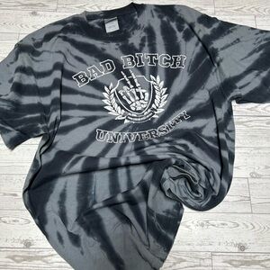 Gildan Black Tie-Dye Graphic Women's Short Sleeve Tee